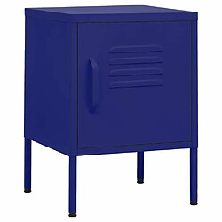 Maison Chic Table de chevet Table de Nuit Meuble de Rangement Bleu marine 35x35x51 cm Acier