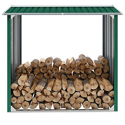 vidaXL Abri de stockage de bois Acier galvanisé 172x91x154 cm Vert