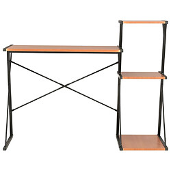 vidaXL Bureau avec étagère Noir et marron 116x50x93 cm