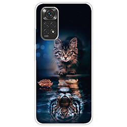 Coque en TPU antichoc, anti-rayures chat et tigre pour votre Xiaomi Redmi Note 11S 4G/Redmi Note 11 4G (Qualcomm)