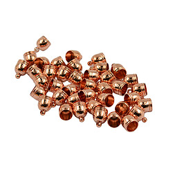 50pcs Cuir Fin Cordon De Perles De Cap Bouchon Kumihimo Bijoux Constatation Or Rose