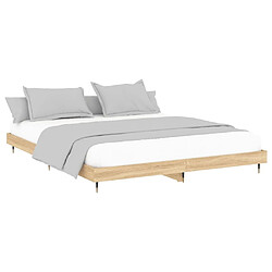 Acheter Maison Chic Lit adulte - Lit simple Cadre de lit,Structure du lit Contemporain chêne sonoma 200x200 cm bois d'ingénierie -MN86706