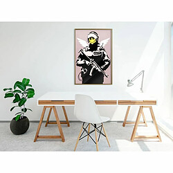 Paris Prix Affiche Murale Encadrée Banksy Flying Copper 40 x 60 cm Or