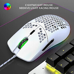 Acheter Universal HXSJ J900 Gaming Mouse RGB Lighting RGB Souris programmable avec six coquilles en nid d'abeille DPI réglables pour