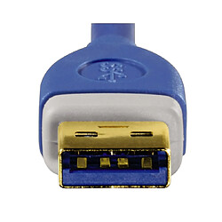 HAMA Rallonge USB 3.0, fiche A femelle-fiche A mâle, Dble blindage, Bleu, 1,80m