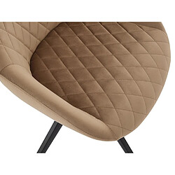 Acheter Vente-Unique Chaise pivotante en velours et métal noir - Beige - PRICILE