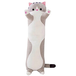 RedMiter Peluche Chat longue 70 CM,Oreiller confortable - Gris