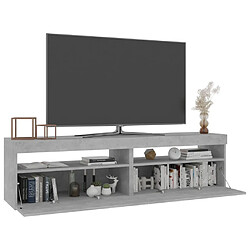 Avis Maison Chic Meubles TV 2 pcs avec lumières LED pour salon Gris béton 75x35x40 cm -MN78704