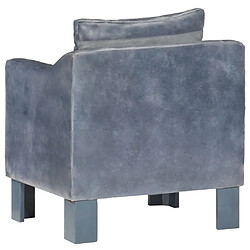 Acheter Maison Chic Fauteuil relax,Chaise pour salon Gris Cuir véritable -MN55040