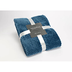 Plaid damier 130x170 bleu nuit - Amadeus