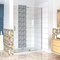 Aica Sanitaire Porte de douche 120x190cm en verre securit anticalcaire 8mm