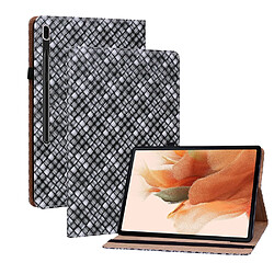 Etui en PU texture tissée multicolore avec support noir pour votre Samsung Galaxy Tab S8