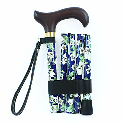 NRS Healthcare Canne de Marche Pliante Motif Bleu Floral Morris