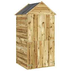 vidaXL Abri à outils avec porte 107x107x220 cm Bois de pin imprégné