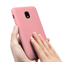 Avizar Coque Samsung J3 2018 Silicone Semi-rigide Mat Finition Soft Touch rose clair pas cher