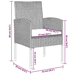 vidaXL Ensemble à manger de jardin 3 pcs Anthracite pas cher