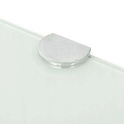 Avis vidaXL Étagère de coin avec supports chromés Verre Blanc 25 x 25 cm