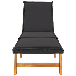 Acheter Maison Chic Chaise longue avec coussin | Bain de soleil Relax | Transat Résine tressée/bois massif d'acacia -GKD54477