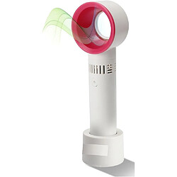 Ventilateur Sans Lame MantraRaj 360° Mini Ventilateur Refroidisseur Rechargeable USB Portable De Bureau À Main Blanc Et Rouge Frais Rapide