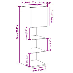 vidaXL Meuble TV avec lumières LED chêne marron 30,5x30x90 cm pas cher