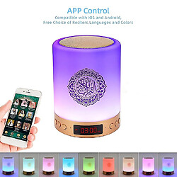 Universal Azan Islamic Coran Conférencier Night Light Light Mp3 App App Coran Player Coran Lampe avec carte mémoire 16G Veilleuse Coranique