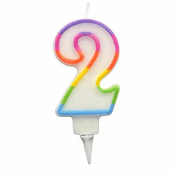 Paris Prix Bougie d'Anniversaire Chiffre 2 7cm Multicolore