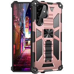 Coque en TPU anti-chute, anti-rayures, béquille intégrée, hybride or rose pour votre Samsung S22 Ultra