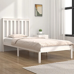 Maison Chic Lit Moderne Chambre - Cadre/structure de lit pour adulte Blanc Bois de pin massif 100x200 cm -MN59788