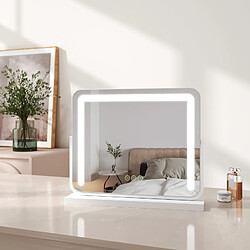 EMKE LED Hollywood Miroir de Maquillage avec Interrupteur Tactile Dimmable 3 Couleurs claires Rotatif à 360°, Blanc 500 x 416 mm