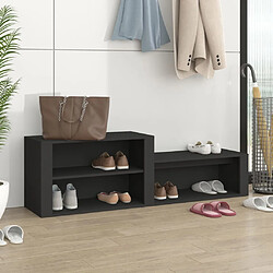 Maison Chic Armoire à Chaussures Noir,Meuble de Rangement à Chaussures 150x35x45 cm Bois d'ingénierie -MN90049