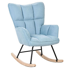 Beliani Fauteuil à bascule OULU Tissu Bleu clair