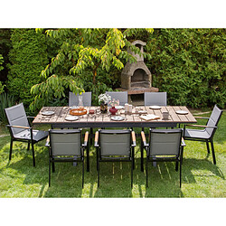 Beliani Table de jardin Bois d'ingénierie Gris graphite FANES