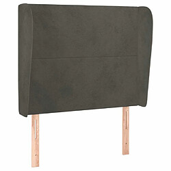 Maison Chic Tête de lit scandinave avec oreilles,meuble de chambre Gris foncé 83x23x118/128 cm Velours -MN97470