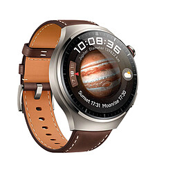 Avis Huawei Watch 4 Pro Classic en Titane et bracelet en Cuir Marron (Dark Brown) Medes-L19L