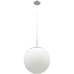 GLOBAL Suspension 1xE27 H.Reg.xD.25cm Nickel/Blanc