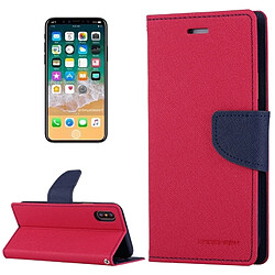 Wewoo Coque Magenta pour iPhone X Cross Texture Horizontal Housse en cuir avec fentes FANCY DIARY cartes et porte-monnaie support