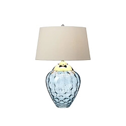 Avis Elstead Lighting Lampe de table Samara Verre transparent,acier,fausse soie, Travail du métal Nickel poli, verrerie bleu clair