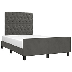 Avis Maison Chic Lit adulte - Cadre Structure de lit avec tête de lit Contemporain Gris foncé 120x200 cm Velours -MN53793