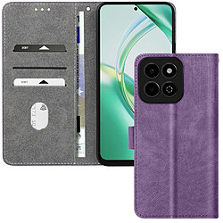 Avizar Housse pour Honor 200 Smart Effet Brossé Portefeuille et Support Violet