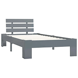 vidaXL Cadre de lit sans matelas gris bois de pin massif 90x200 cm