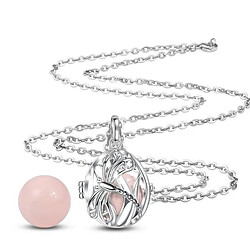 Totalcadeau Bola de grossesse en cuivre plaqué argent libellule avec grelot rose