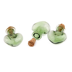 Acheter 10 Pcs Mini Bouteille En Verre Coeur Pots Flacons Souhaitant Message Bouteilles De Liège Vert