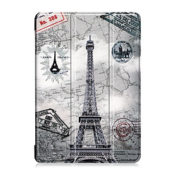 Etui en PU support triple pour l'impression de patrons tour Eiffel pour votre Lenovo Tab M10 TB-X605F