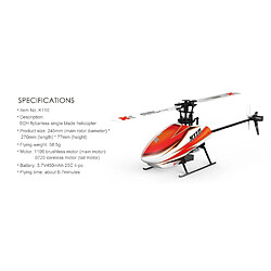 Acheter Universal XK Blast K110 B RC Helicopter 6CH 3D 6Gyro(Orange)