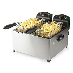 Acheter NC FRITEUSE ELECTRIQUE 3500 W DOUBLE CUVE EMAILLEE AMOVIBLE CAPACITE : 2 x 3 l