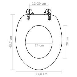 vidaXL Sièges de toilette avec couvercle 2 pcs MDF Design de plage pas cher