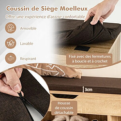 Acheter Helloshop26 Banc à chaussures pour 7 paires 3 étagères 1 coffre de rangement coussin amovible en MDF 104 x 30 x 48 cm naturel 20_0007824