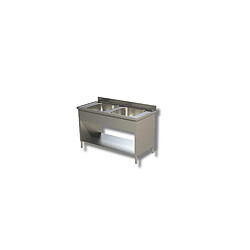 Plonge 2 Eviers Inox avec Etagère et Panneaux Latéraux - Gamme 600 - Ristopro