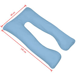 Avis vidaXL Coussin de grossesse 90 x 145 cm Bleu clair