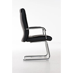 Avis Decoshop26 Fauteuil de bureau sans roulettes avec accoudoirs dossier haut en PVC noir pied en métal chromé 10_0001896